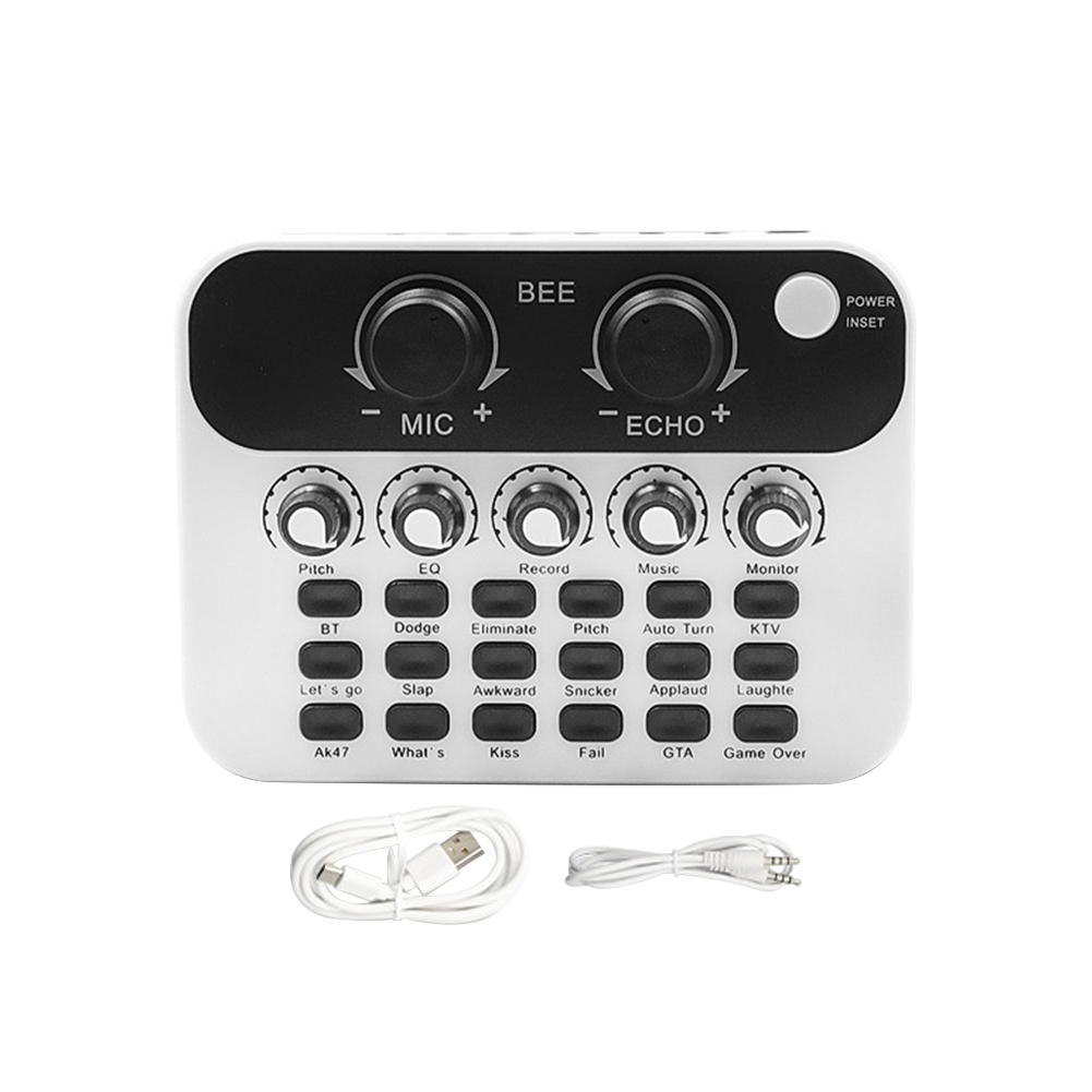 V8 Live Sound Card Online Singing Adjustable Voice Changer Durable Home Audio KTV Games For PC Computer Accessories