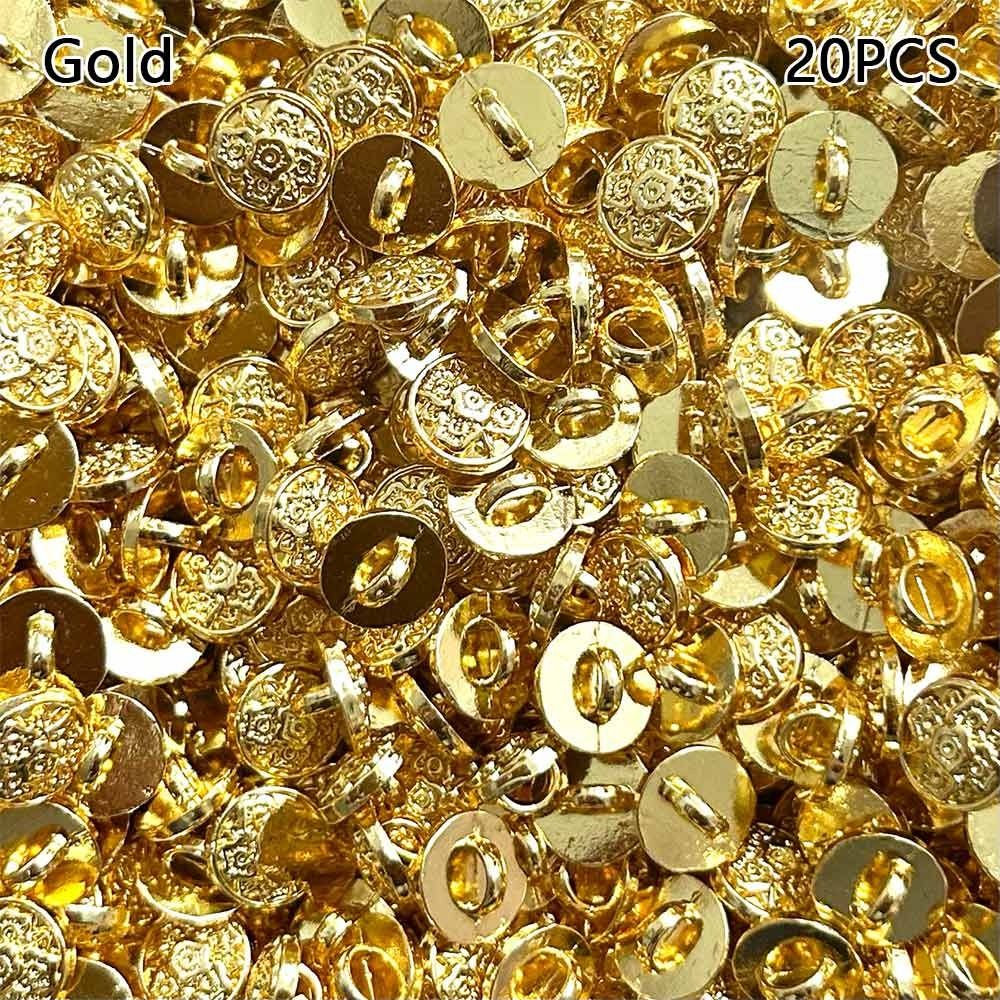 20 szt. Nowe 7mm Kwiatowe Klamry Metalowe mini retro Starożytne Guziki Ręcznie Robione Klamry robić Płaszczy dla Lalek DIY Akcesoria robić Ubranek dla Lalek: Element mosiężny w starym stylu