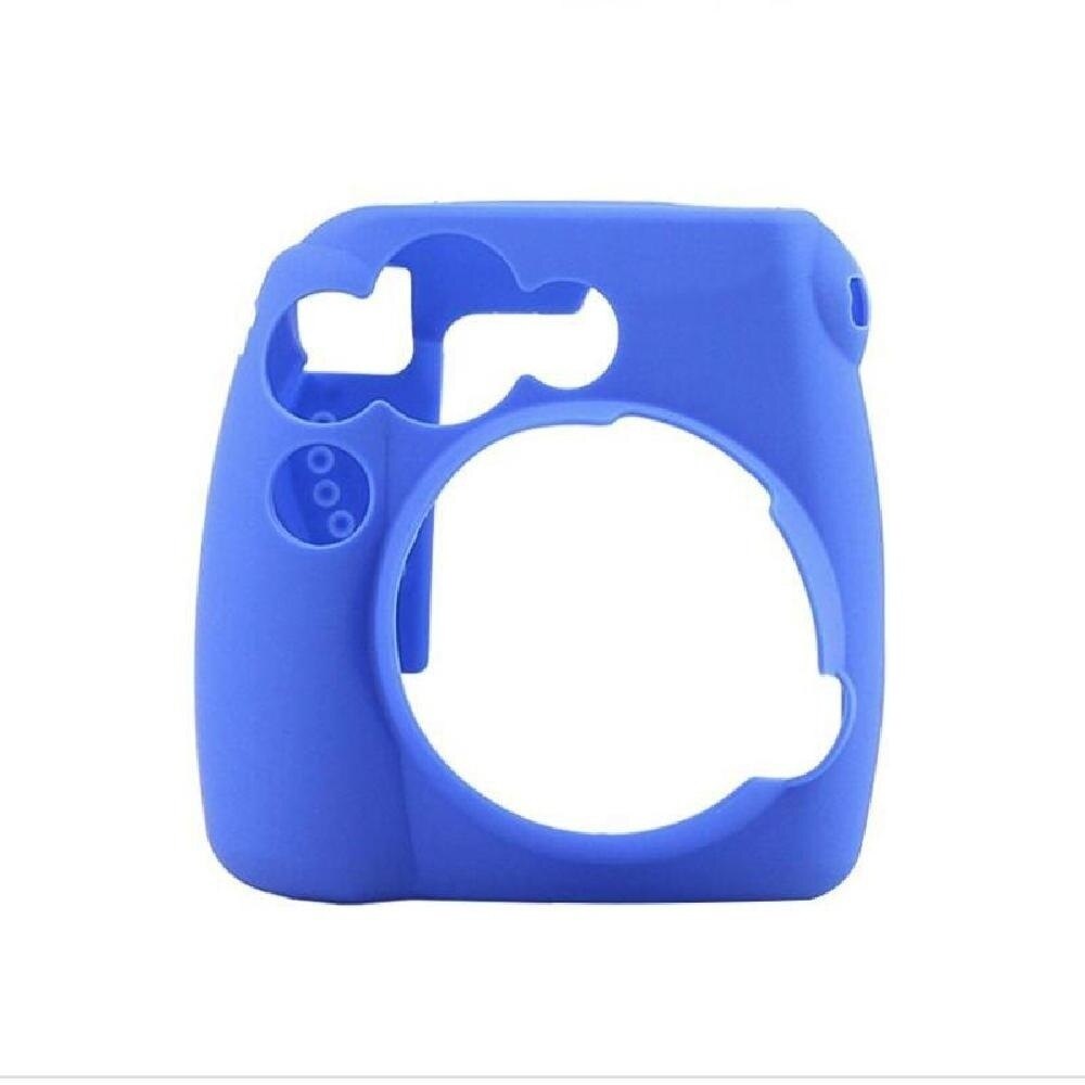 Kleurrijke Camera Gevallen Geschikt Voor Polaroid Fujifilm Instax Mini 8/8 + 9 Carrying Opslag Cover Bag Zacht Siliconen Huid Beschermhoes: Blauw
