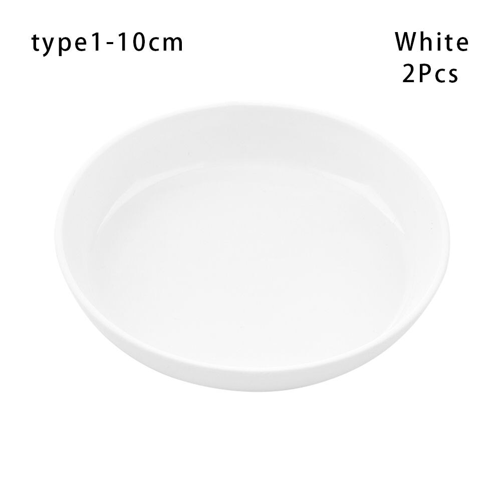2Pcs Plastic Flower Pot Durable Heavy Duty Plastic Tray Saucers Indoor Outdoor Plant Saucer Drip Trays: White1-10cm
