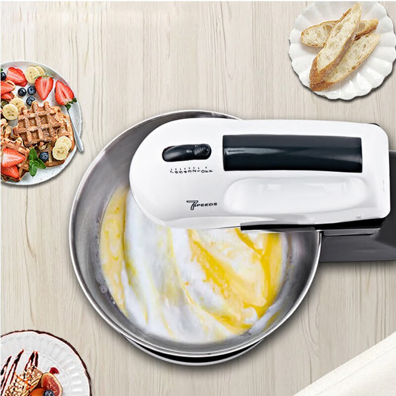 Automatisk 7 -trinns kake eggemikser blender elektrisk stå miksere deig krok visp visp håndholdt mel brød egg visp blender