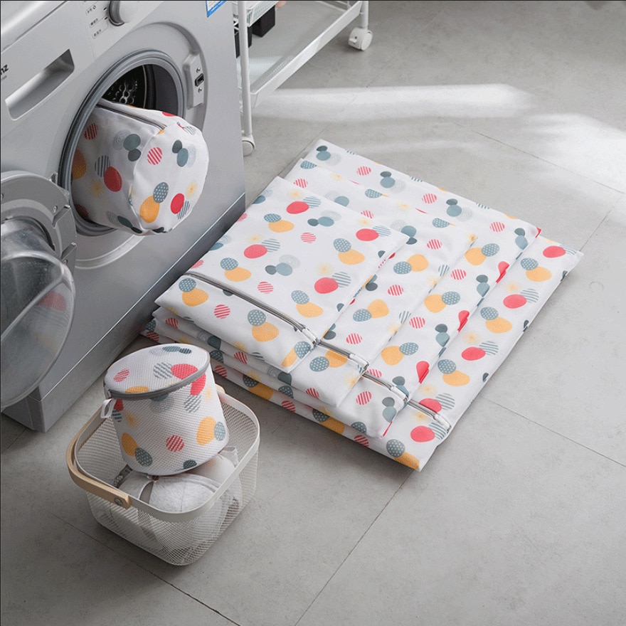 Stippenprint rits mesh waszak polyester waszak voor ondergoed sokken wasmachine zakje kleding bh-zakken