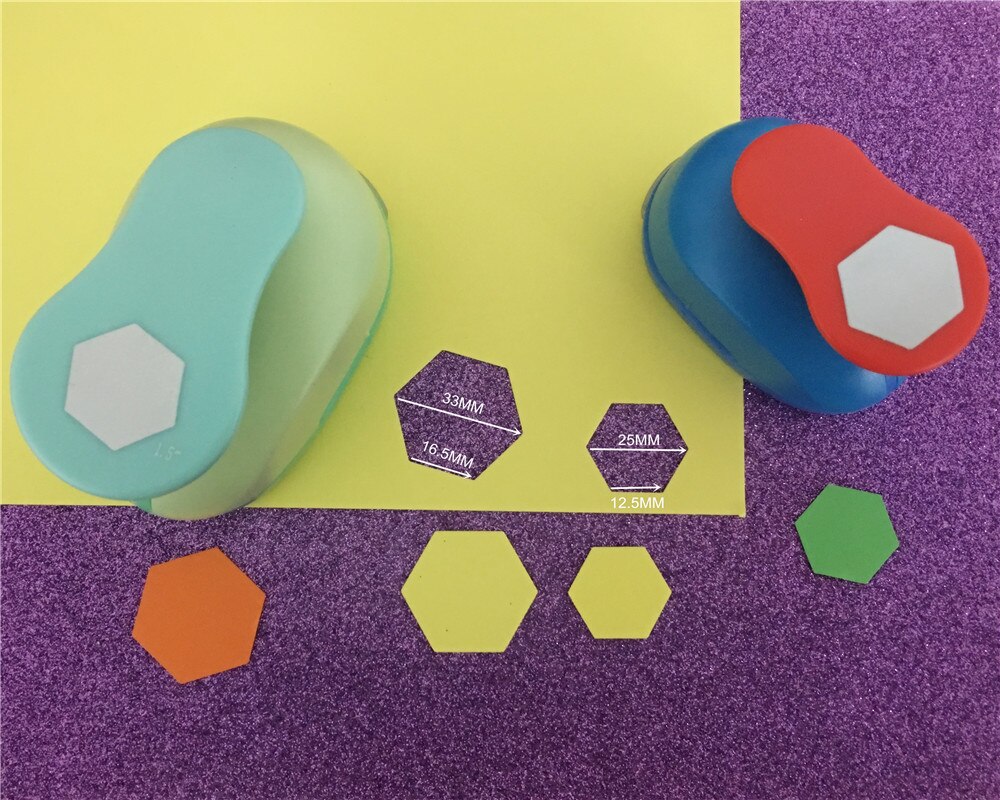 Gratis 2 stks Hexagon (1 st 1 &quot;en 1 st 1.5&quot;) craft punch set Polygon Punch Craft Scrapbooking Papier Perforator Vormige Punch