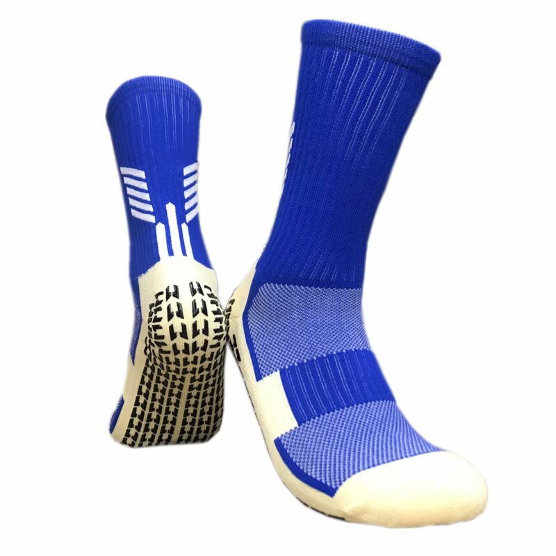 Antislip ademende katoenen crew comfort voetbalsokken basketbalsokken voor heren antislip sportsokken: Blauw