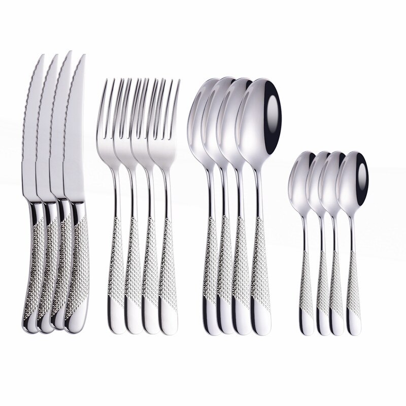 Roestvrij Stalen Bestek Set 24 Stuks Keuken Set Servies Spiegel Zilver Diner Set Lepel Vork Mes Servies