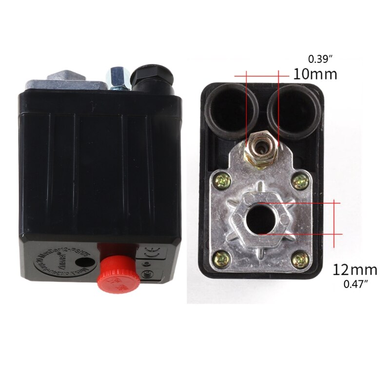 Vertical Single-Pass/Four-Way Air Compressor Adjustable Pressure Switch Control Valve Connector Replacement Spare Parts PSI R9JC