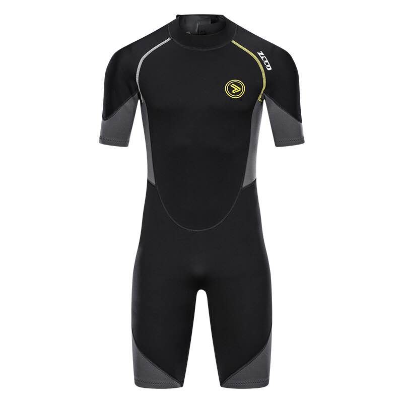 Roupa de mergulho de neoprene masculina, macacão de peça única com manga curta e zíper traseiro de 1.5mm para mergulho