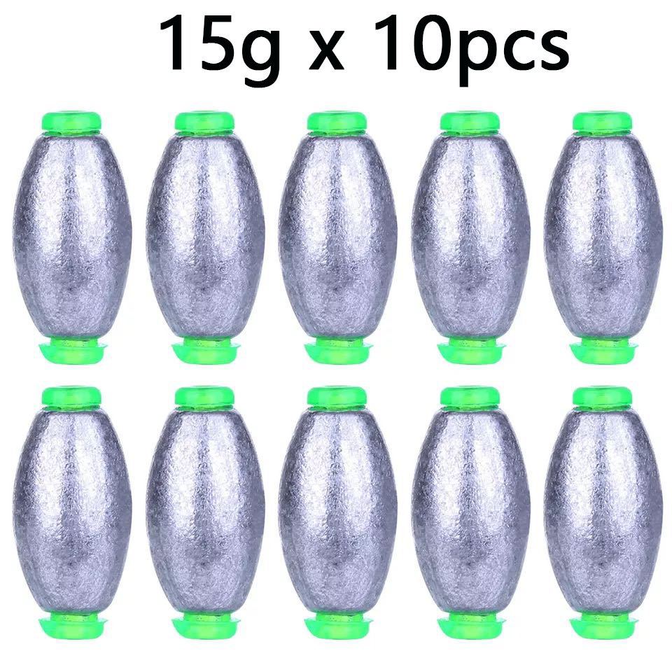 Pesas de pesca de 2g-30g, accesorios de pesca de carpa, 5/10 piezas: 10pcs 15g
