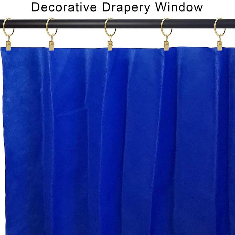 40PCS Curtain Rings with Clips, Strong Drapery Clips Hooks on Tension Rod Bracket, 1.26 Inch Interior Diameter