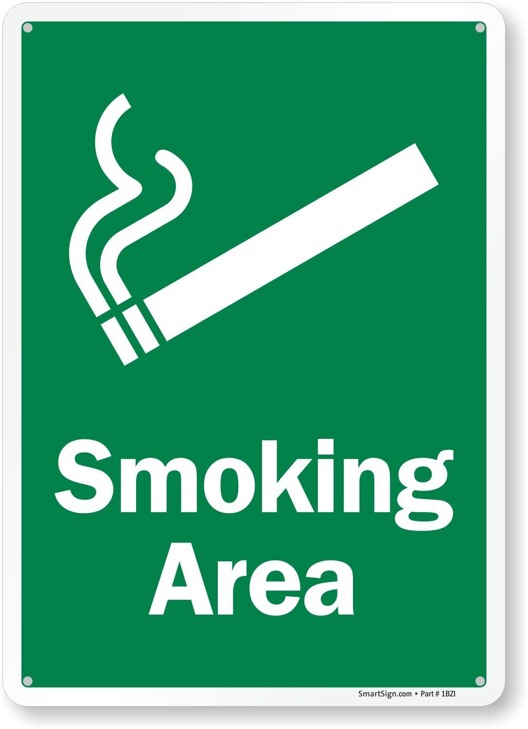 "Smoking Area" Sign |8" x 12" Aluminum: Default Title