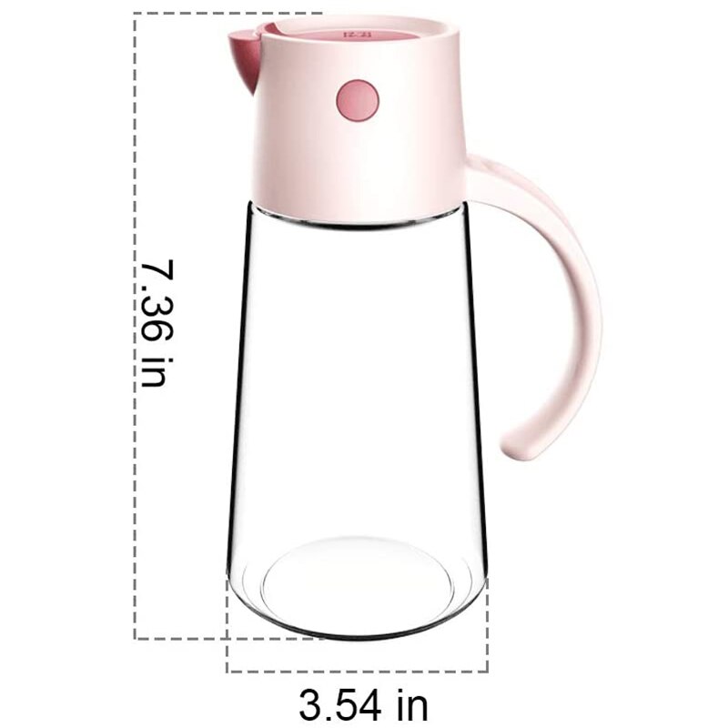 Botella dispensadora de aceite de oliva, con tapa automática, muletas de cristal, 18 Oz, antideslizante
