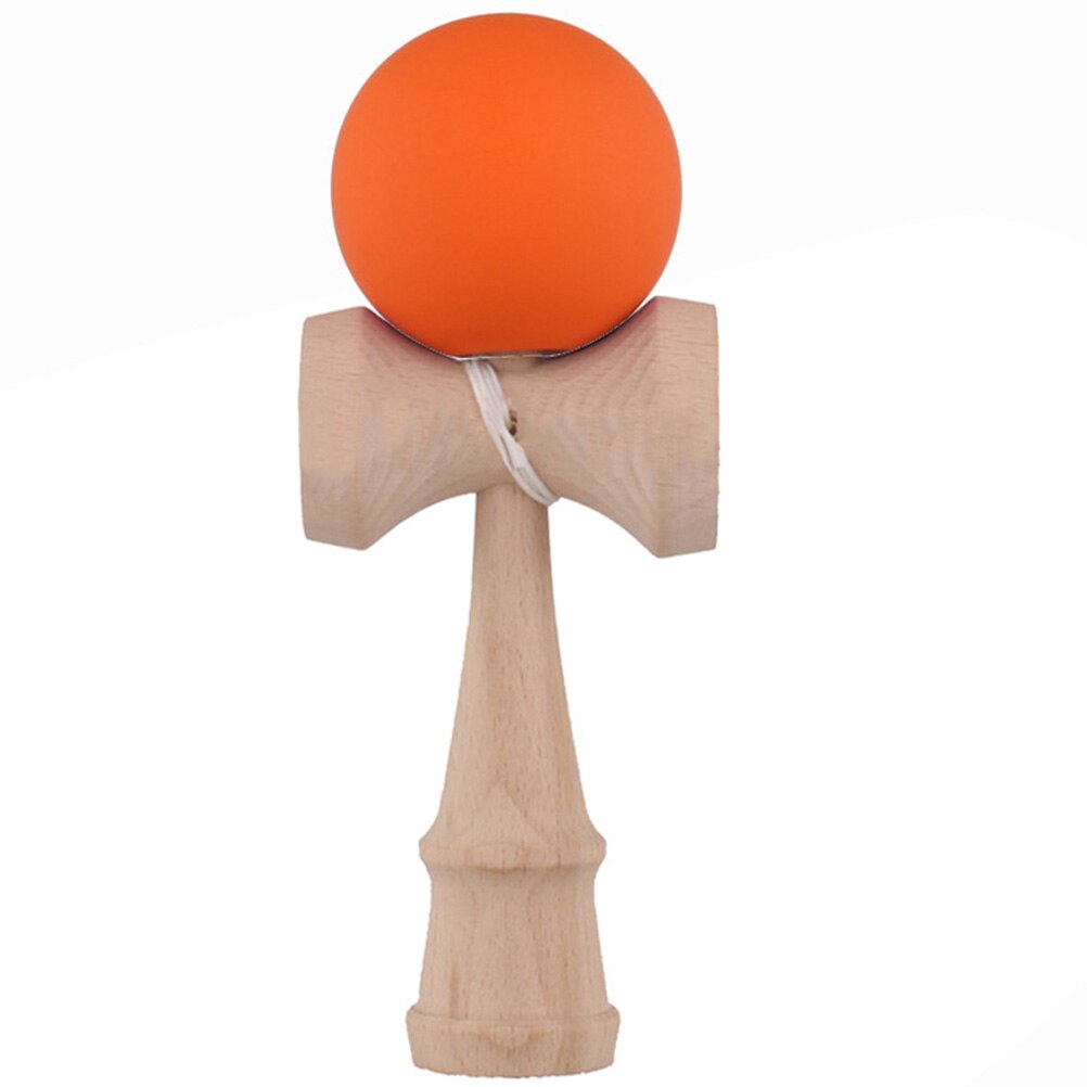 1 stk gummimaling kendama matkugle kid kendama japansk traditionelt legetøj træbold dygtigt legetøj til børn: Orange