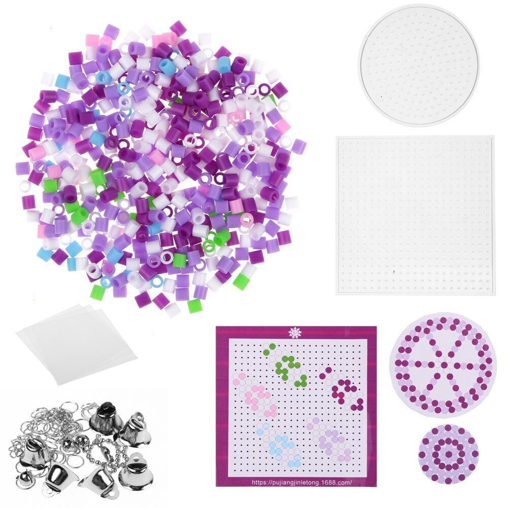 3 stil drømmefanger windbell 5mm hama perler med skabeloner tilbehør til børn 3d puslespil pædagogisk legetøj: Lilla