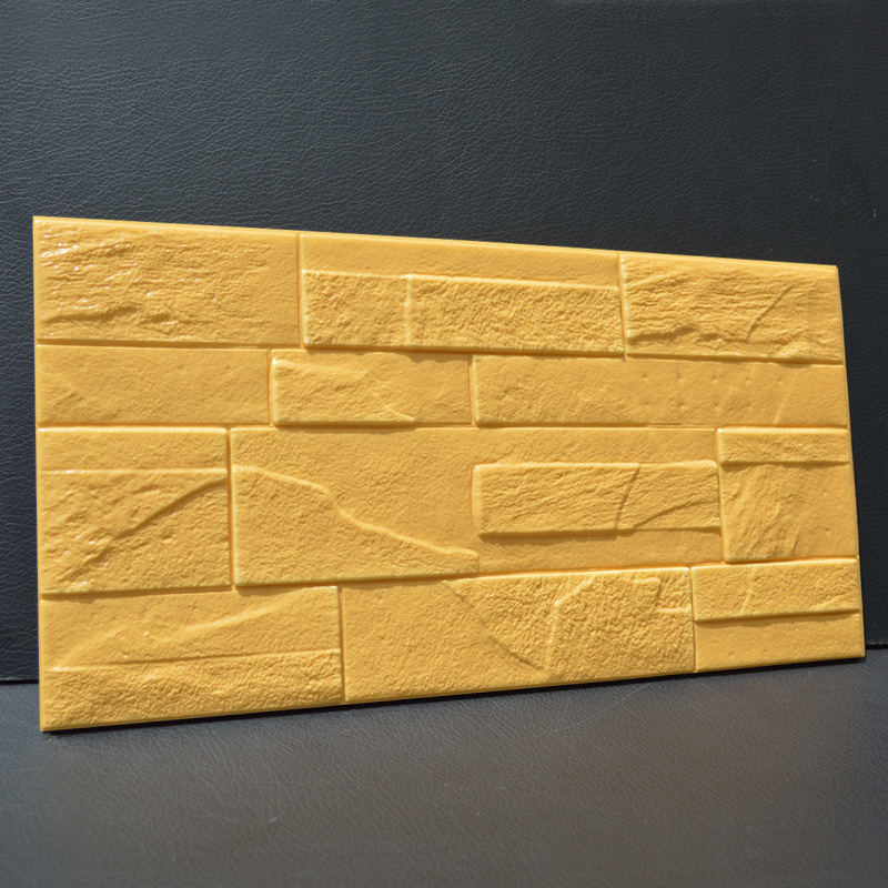 3D Wall Stickers Self-Adhesive Wallpaper Wall Decals Wallpaper Waterproof Sticker Papel De Parede Home Decor Papel De Parede 3D: Yellow