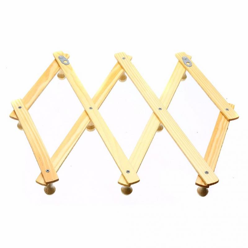 10 Head Wooden Expanding Clothes Hanger Expandable Coat Rack Holder Shelf Hat Closet Wall Hook Home Decor