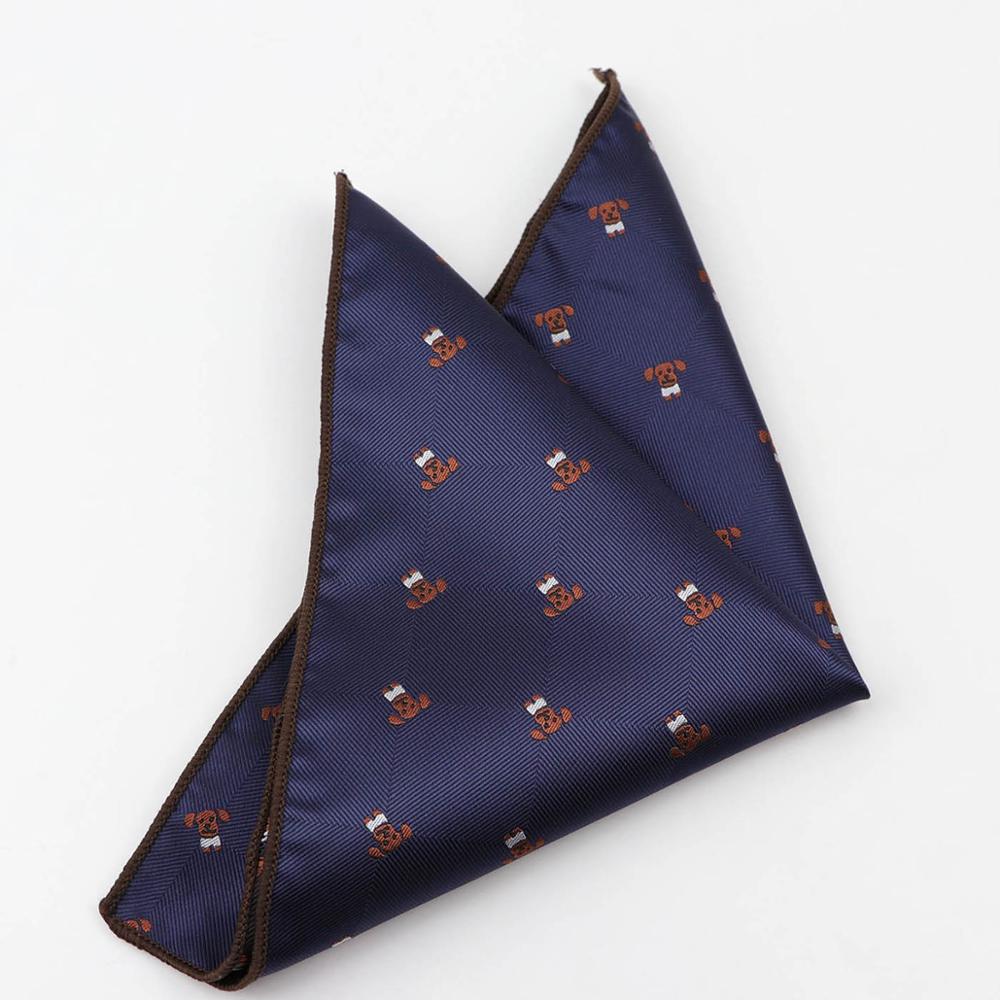Dejlig corgi bamse doggy hankie jacquard polyester lomme firkantet business smoking slips mænd lommetørklæde gavetilbehør: 4