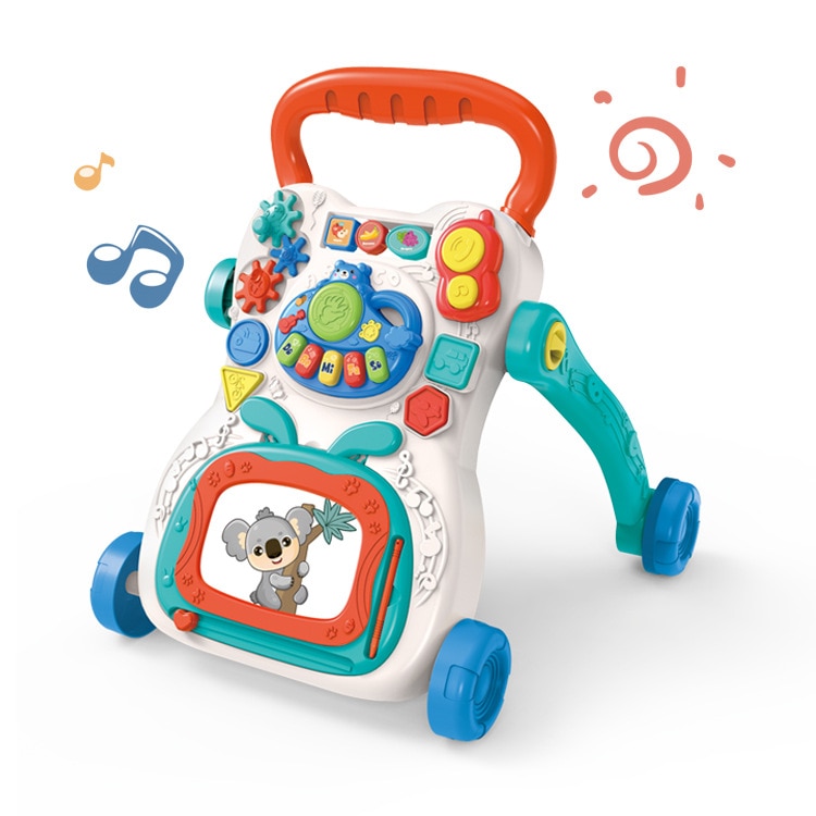 Musikalsk baby rollator legetøj multifunktion spædbarn toddler rollator sidde-til-stand læring rollator legetøj aktivitet fødselsdag legetøj