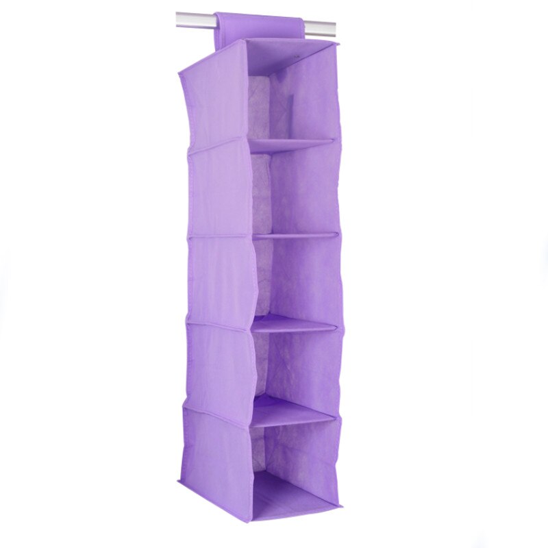 5 hylde tøj hængende arrangører bukser arrangører holder garderobe sektion opbevaring skab arrangør sko tøj tøj: Lilla