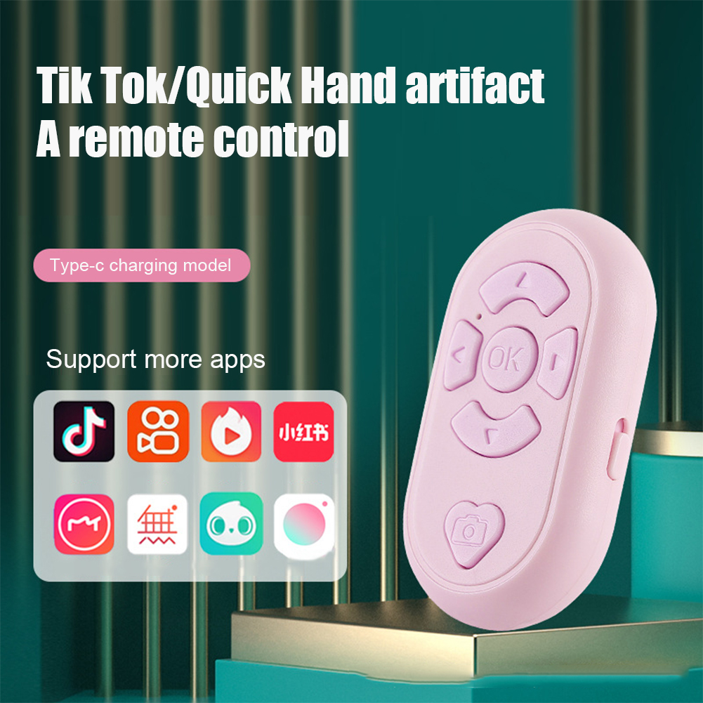 Bouton de télécommande compatible Bluetooth, chargement de Type C, retardateur vidéo sans fil pour TikTok Mini contrôleur pour Android IOS