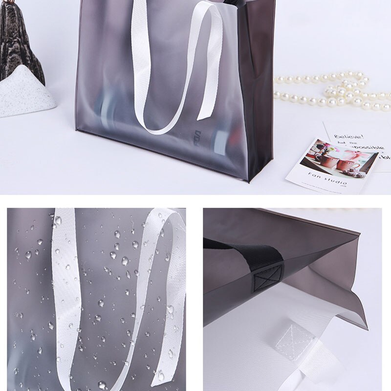 PVC Tote Shopping Bag Transparent Frosted Plastic Bag Clothing Store Storage Bag Package top grade Clutch