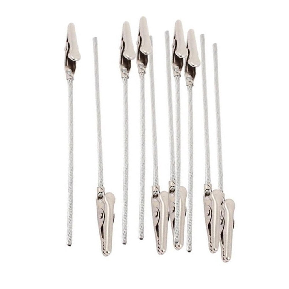 10pcs Metal Wire Alligator Clamp Long-Tailed Alligator Iron Clip Clasp for DIY Card Photo Memo Clip Holder Place Card Holder