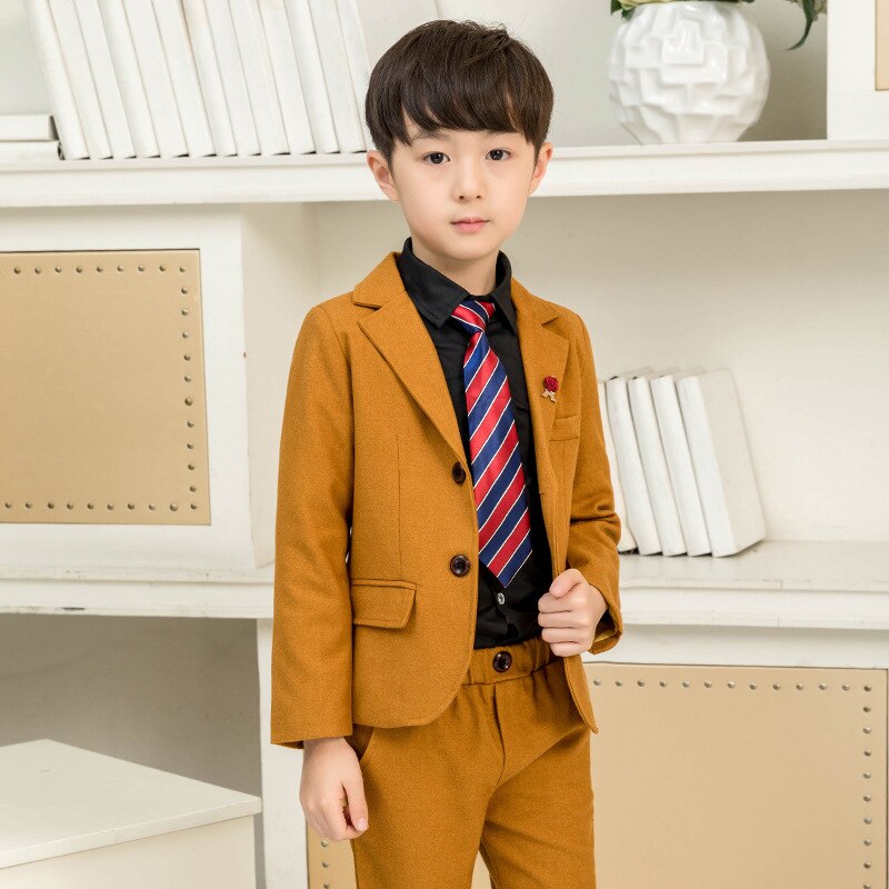 Blume Jungen Hochzeit Kleid freundlicher Gastgeber Blazer Hosen 2 stücke Kleidung einstellen freundlicher Party Klavier Tanz Leistung zeremonie Kostüm