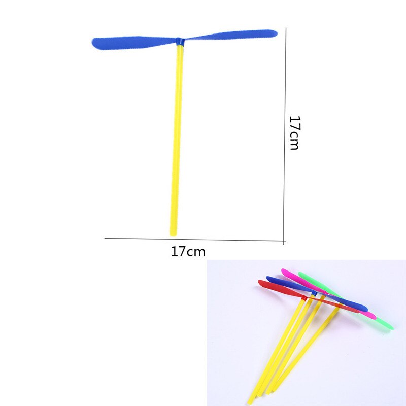 100 stücke Kunststoff Bambus Libelle Propeller Outdoor Spielzeug Kinder Kinder Fliegen Bambus floß juguetes #4AA15