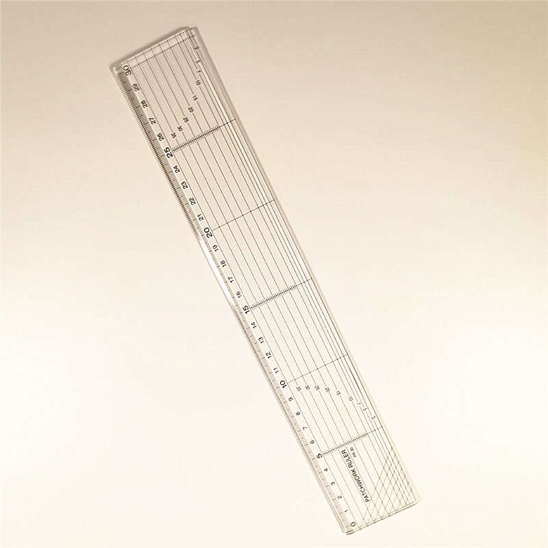 1pcs Plastic Sewing Tailor Ruler Patchwork Straight Ruler Yardstick Quilting Measure Ruler DIY Sewing Drawing Ruler Too: 5x30cm S2