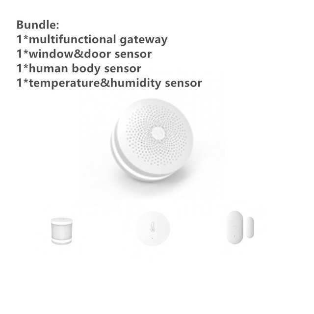 Xiaomi mijia Smart Home Kits Gateway Hub Door Window Sensor Human body Sensor Cube Wireless Switch Humidity Zigbee Plug D5: bundle 4in 1