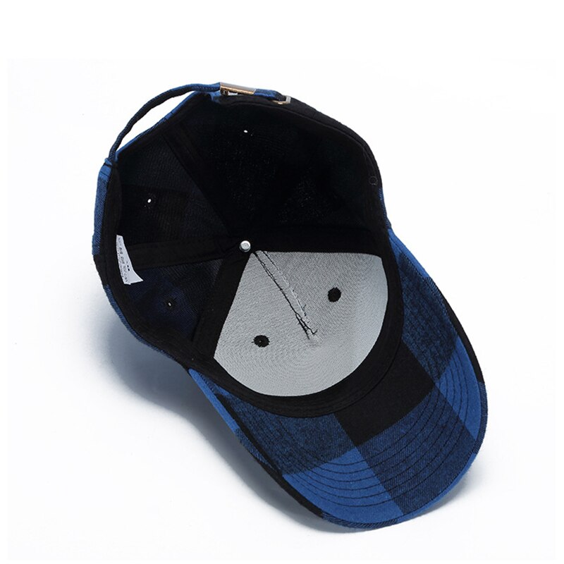 CLIMATE Plaid Baseball Cap Women Plaid Hat Cap Checks Cotton No Logo Hat Caps Classic Checks Cap Hat for Men Women
