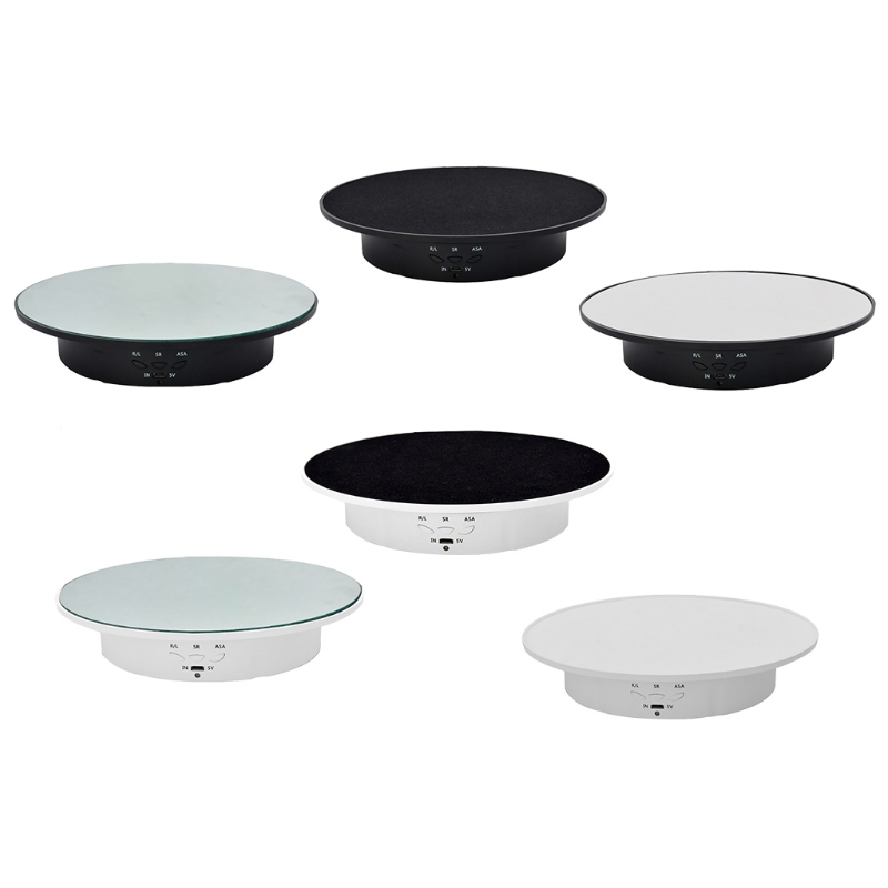 3 Snelheden Elektrische Roterende Display Stand Spiegel 360 Graden Draaitafel Sieraden Houder Batterij Voor Fotografie Video Schieten Props