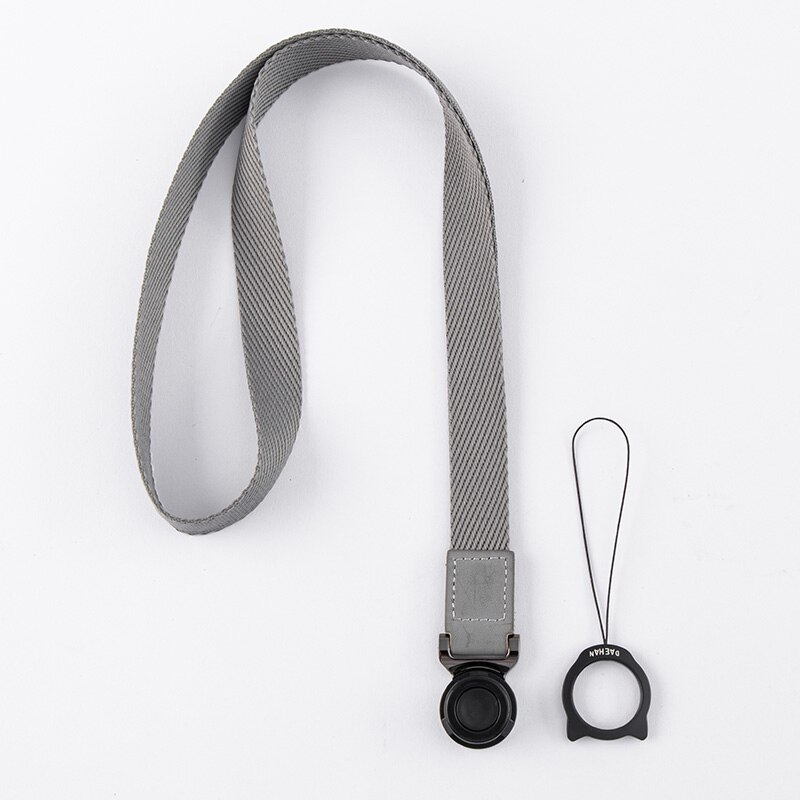 DAEHAN NECK LANYARD for mobile phone detachable metal finger ring strap hand wrist lanyard: Gray3