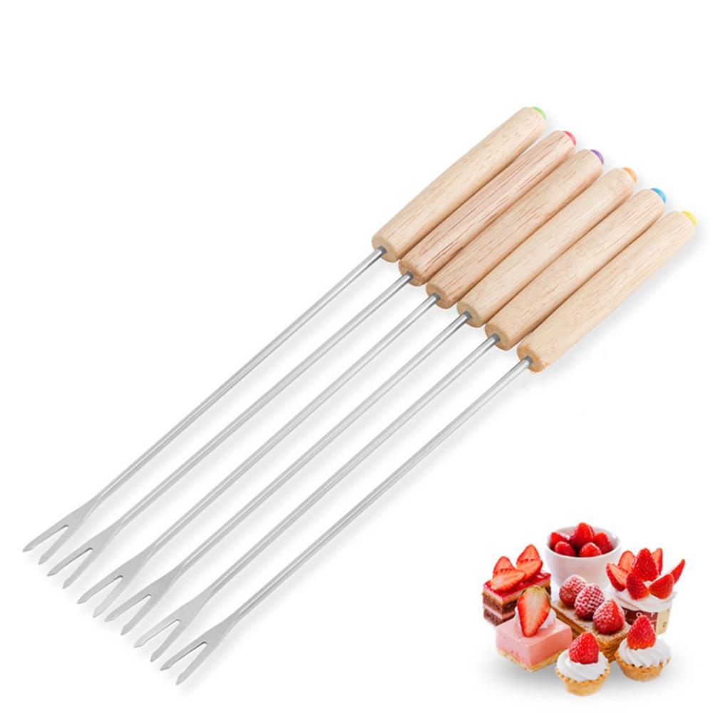 Rvs Chocolade Vork Pot Vorken Kaas Fruit Dessert Vork Fondue Melting Spies Keuken Gereedschap: Default Title