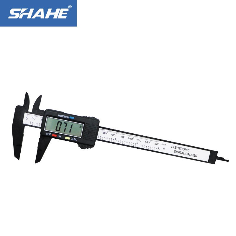 shahe 0-150 mm Plastic LCD Digital Electronic Vernier Caliper Carbon Fiber Vernier Caliper Measurement Tools