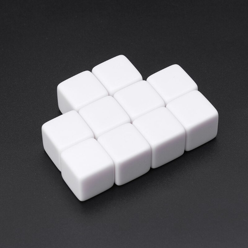 10 Teile/satz 18mm DIY leer Würfel Acryl Polyeder Lehre Gravur Schreiben Kind Spielzeug Spaß