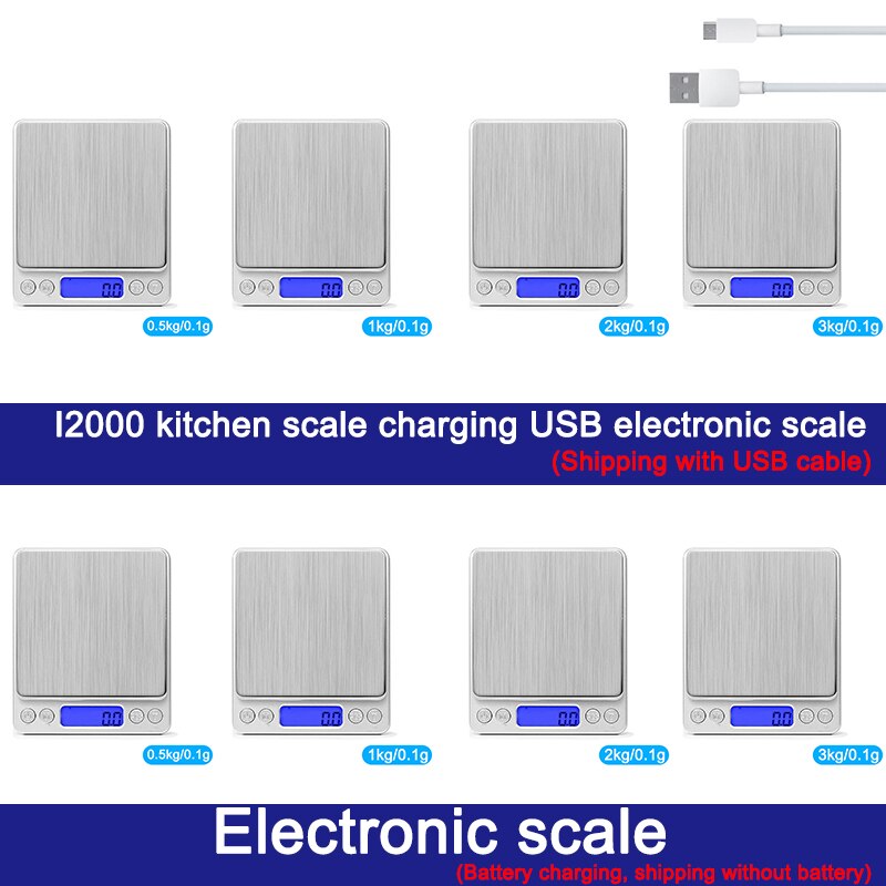 Balanza Digital portátil para cocina Balanza de alimentos para el hogar balanza electrónica de precisión 0,1g 0,01g balanza con plataforma sin batería