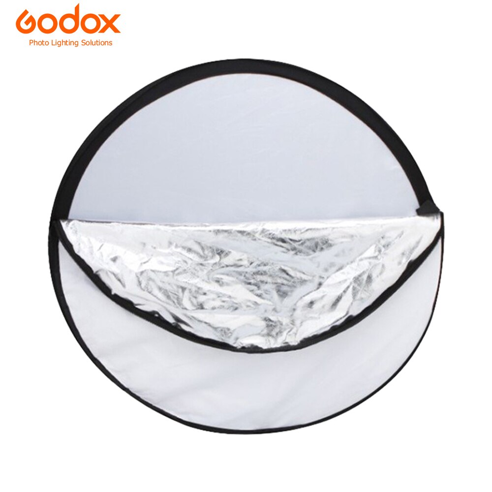 Godox 24" 60cm 5 in 1 Portable Collapsible Light Round Photography White Silivery Reflector for Studio Multi Photo Disc Diffuers