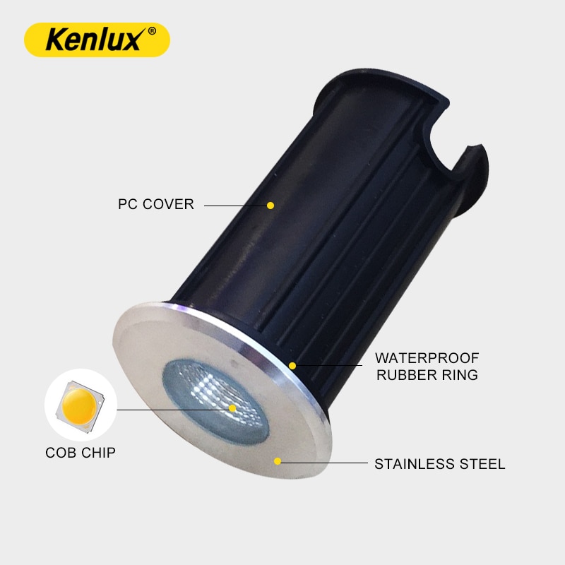 Kenlux LED Ingegraven Licht 2W D52mm COB Aluminium Outdoor Ondergrondse Led Licht Path Floor Lamp Landschap Verlichting