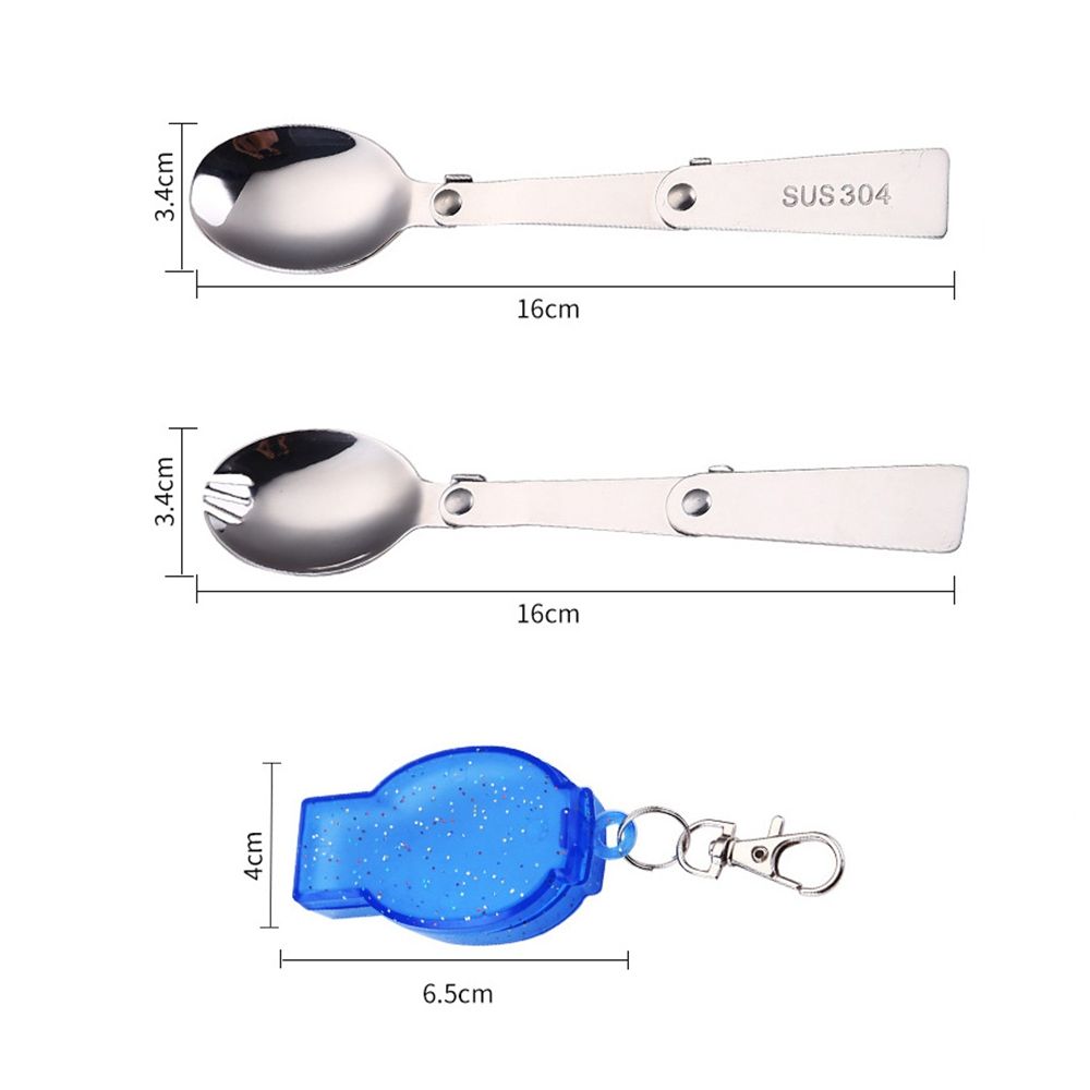 Cuillère de poche Portable en acier inoxydable, couverts de Camping en plein air pliable fourchette de voyage vaisselle de table pique-nique randonnée cuillère fourchette