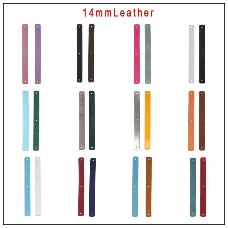 Yoiumit luksusowa bransoletka ze stali nierdzewnej dla kobiet złote bransoletki regulowana wymienna skórzana biżuteria kobieca Manchette: 14MM Leather