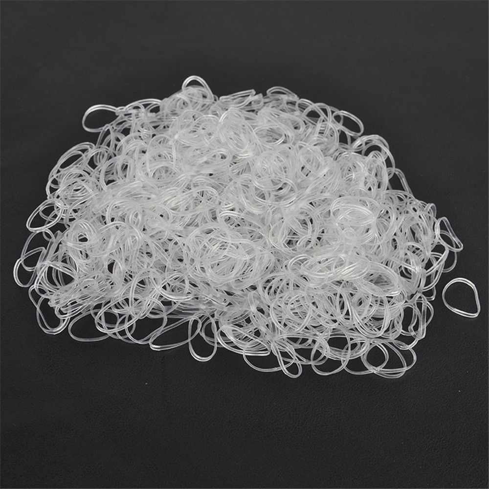 Bandas de goma transparentes, gomas elásticas fuertes para el pelo, lazos, pluma de Gel, pegatina, papelería, suministros de oficina, 600 unids/paquete