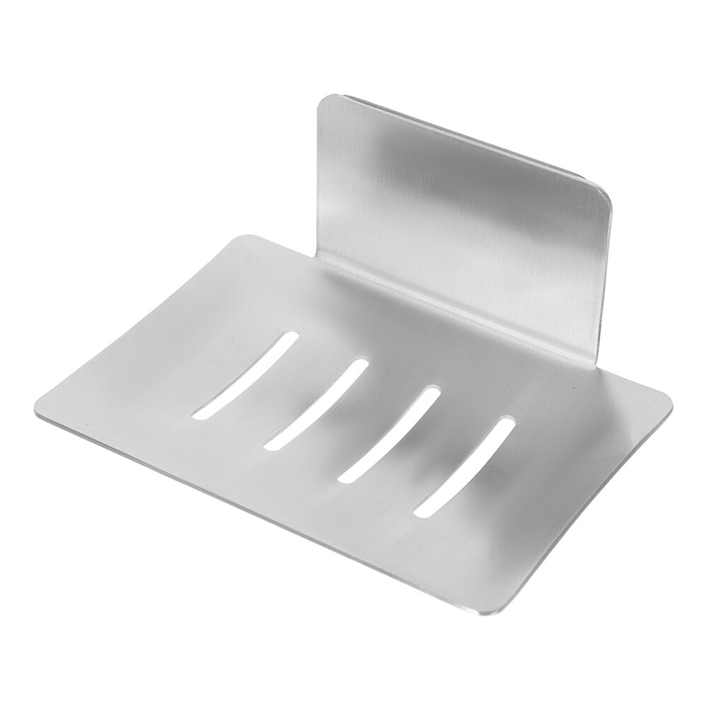 Stainless Steel Draining Soap Container Wall Mounted Adhesive Soap Dishes Tray: Default Title