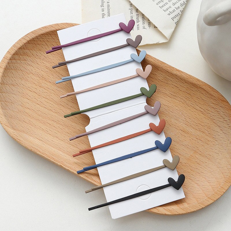 SHUANGR Hair Clips Set - 10 Pcs Geometric Heart & Wavy Pins - Trendy Hair Accessories for Women Girls: Q09126