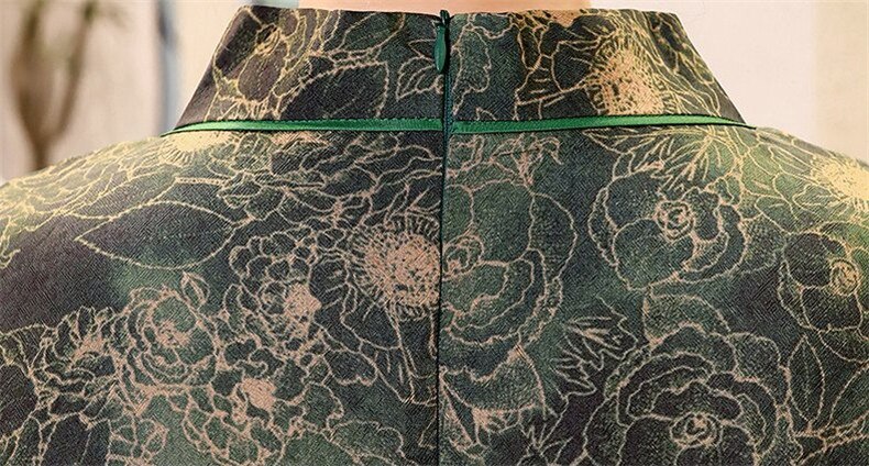 Vestido chino Cheongsam de mujer impresión moderna de manga corta Vestidos Midi señoras Ropa de talla grande 4XL Vestidos Chinos