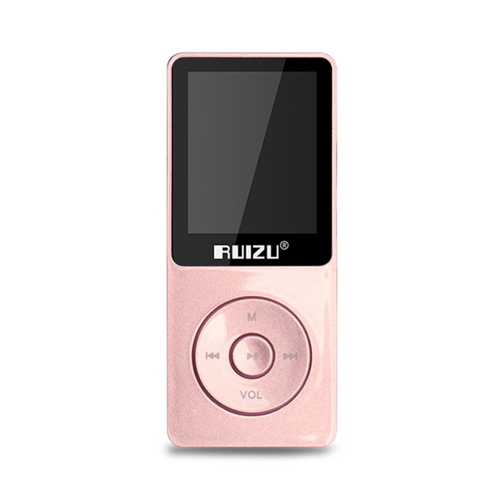 RUIZU-reproductor MP3 X02 de 8GB, 1,8 pulgadas, HiFi, sin pérdidas, de sonido, tarjeta TF, Radio FM, grabación, E-book, calendario, temporizador: Rose gold