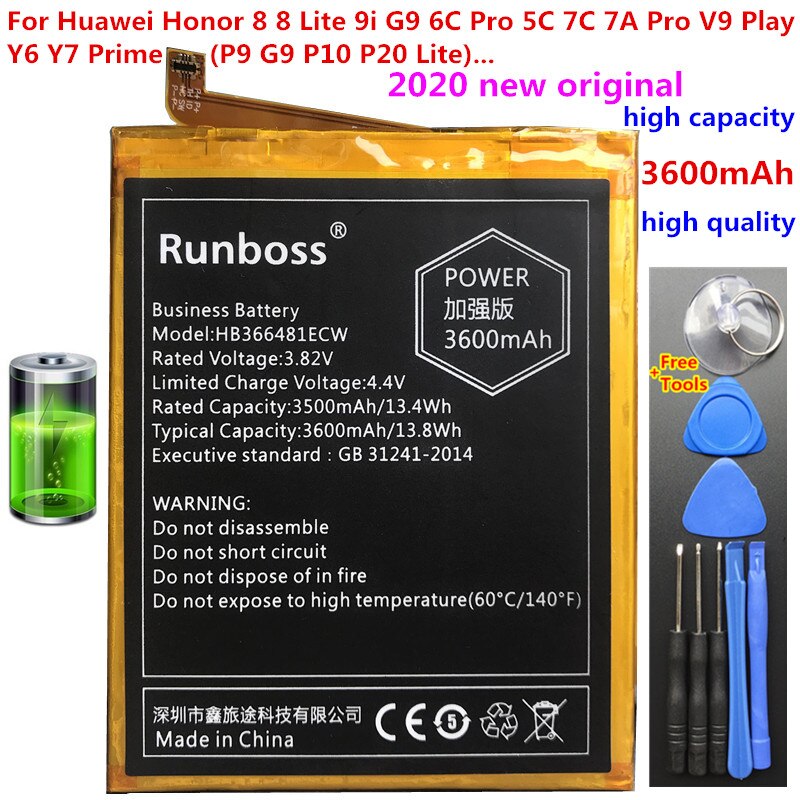 3600mAh Alta Capacidade Bateria Para Huawei Honor 5C NEM-L51 TL00H HB366481ECW UL10 L22 Honra 8 FRD-L02 FRD-L04 Baterias