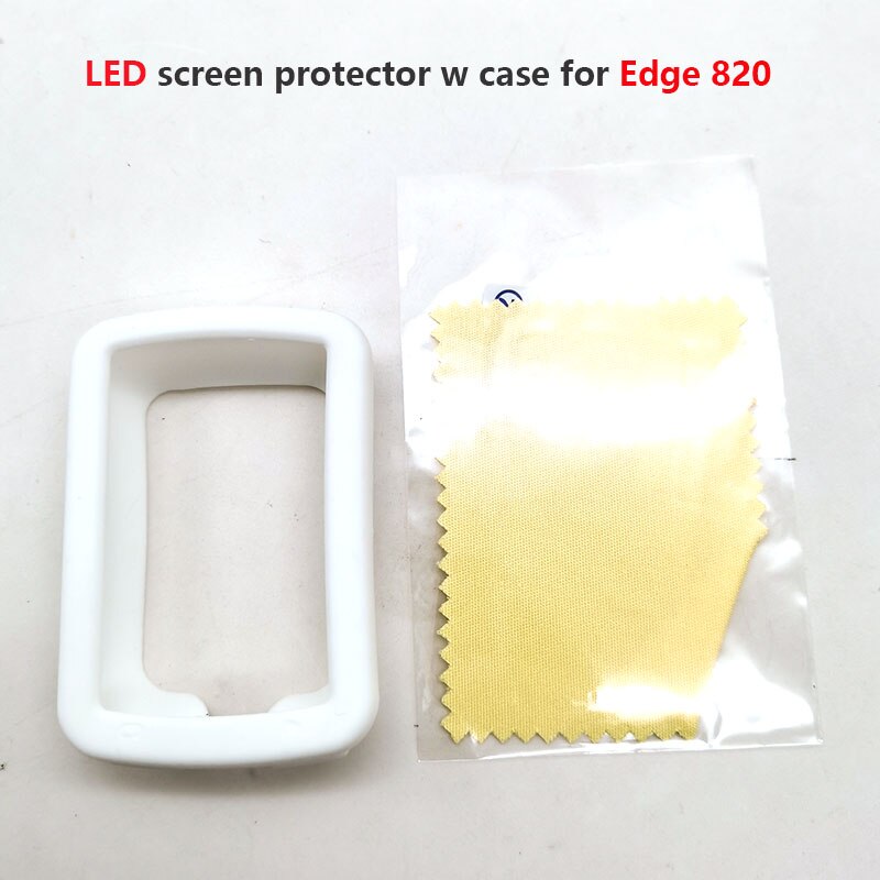 Gel Edge 820 – boîtier de protection en caoutchouc pour vélo, GPS, ordinateur, avec Film de protection d&#39;écran, pour Garmin Edge 820: White LED