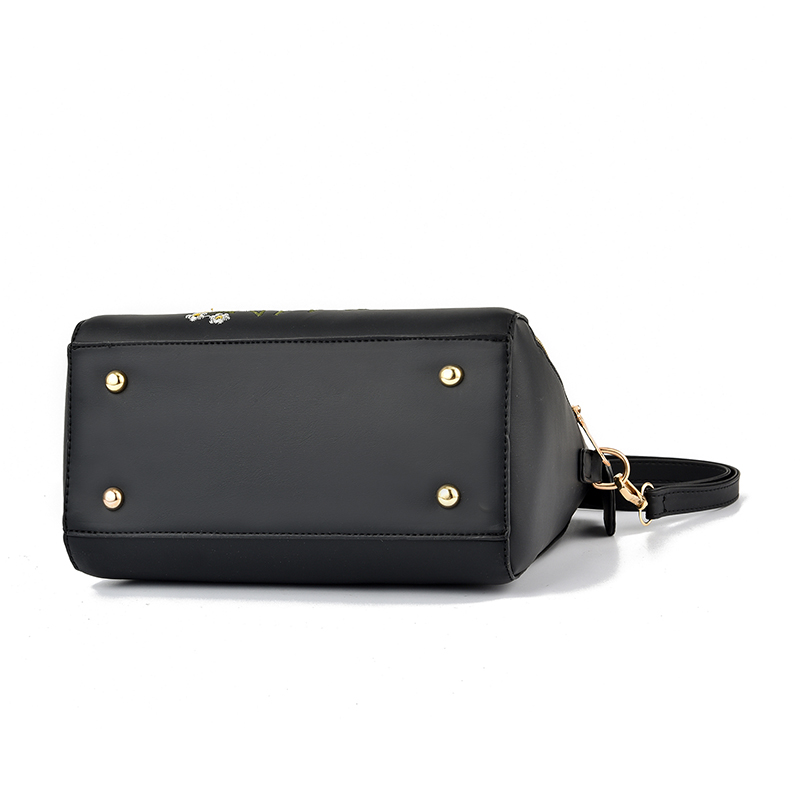 Umhängetasche mit Blumendetail, trendige Handtasche mit Reißverschluss für sterben Arbeit, lässige Umhängetasche, Damen-Geldbörse mit Blumendekor