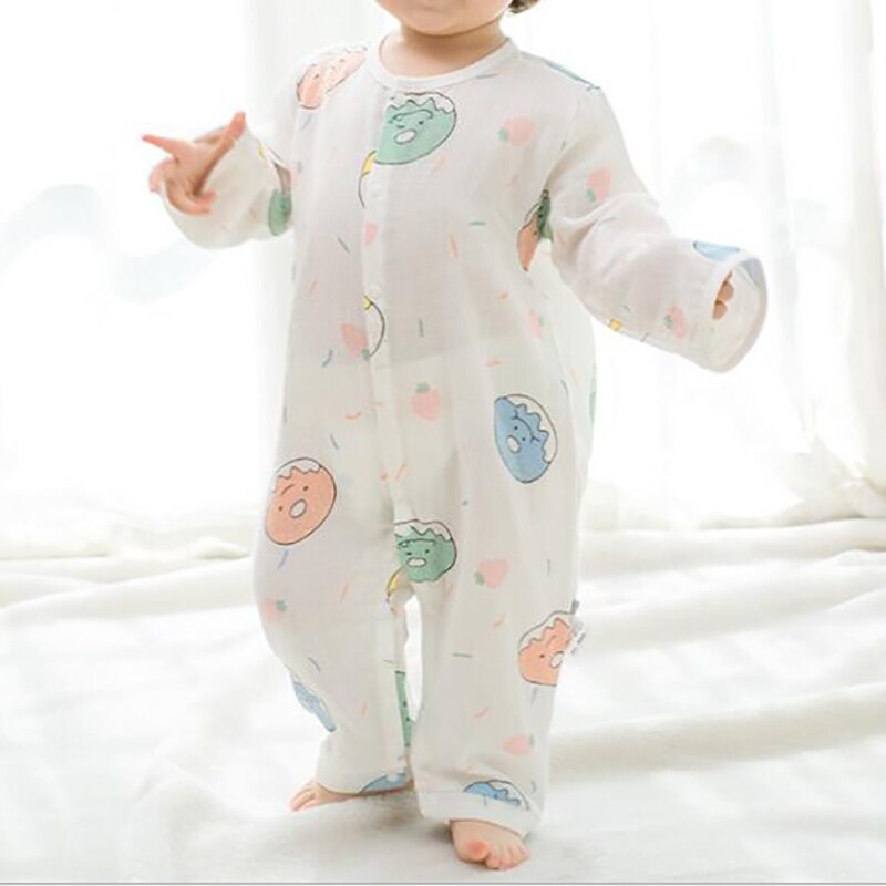 Pasgeboren Baby Jumpsuit Gown Sleeper Peuters Slaapzak Katoen Rompertjes Pyjama Baby Cartoon Ademend Afdrukken BHB011