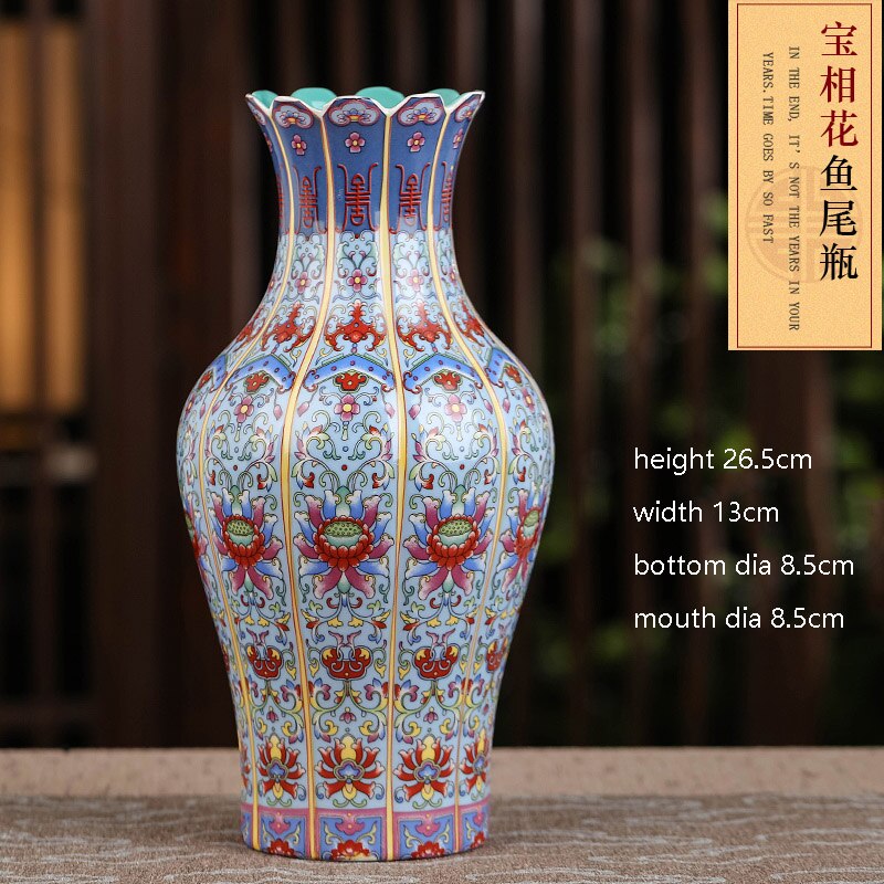 Jingdezhen porcelæn vase veranda ornamenter antik officiel emalje porcelæn antik samling firkantet vase: H